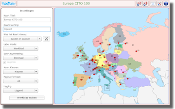 TopoMania Werkbladenmaker