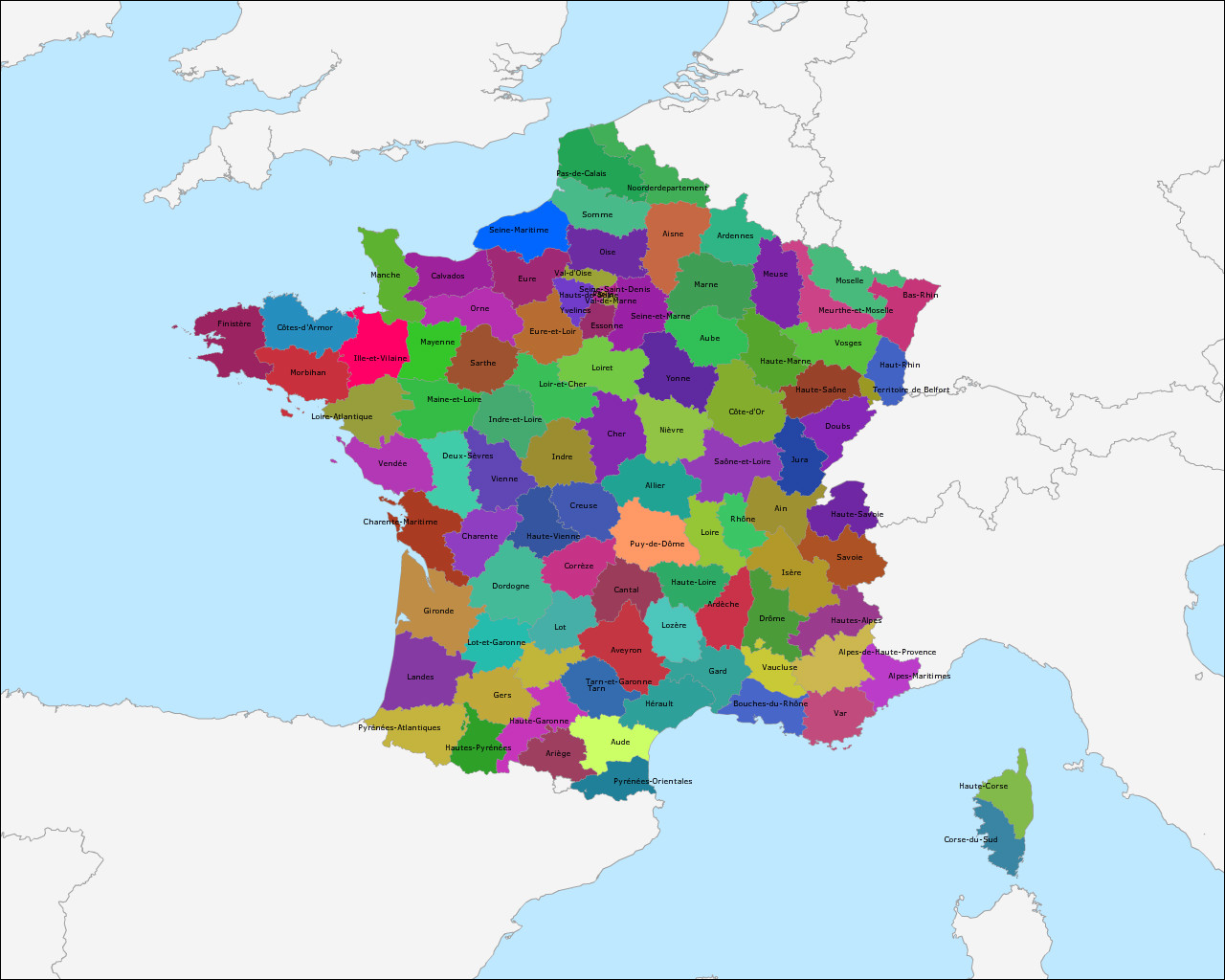 kas borstel karakter Topografie Departementen van Frankrijk | www.topomania.net