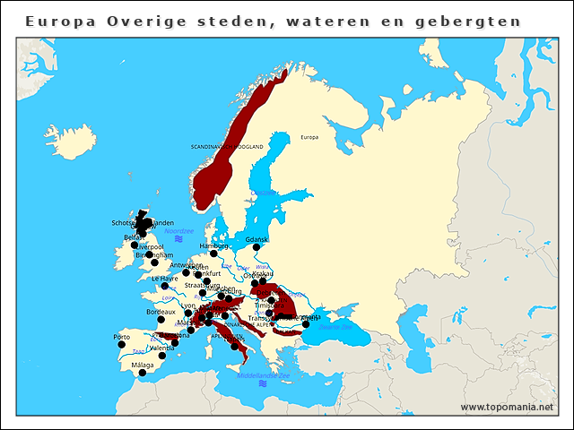 europa-overige-steden-wateren-en-gebergten