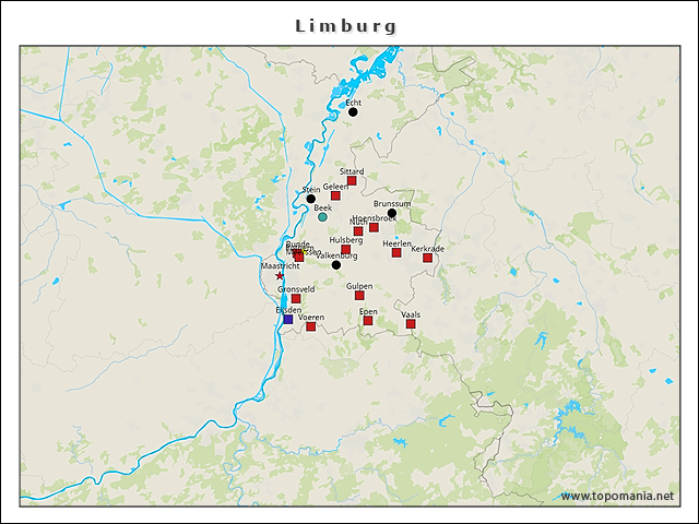 Kaart Van Limburg Met Plaatsen - kaart