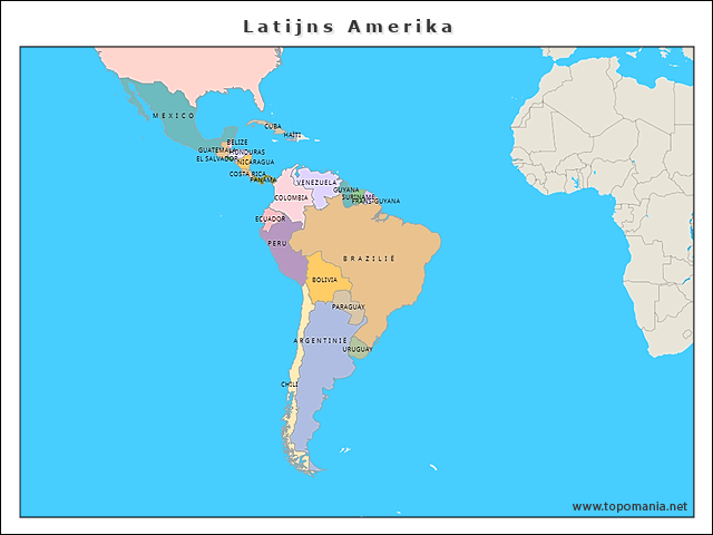 Topografie Latijns Amerika | www.topomania.net