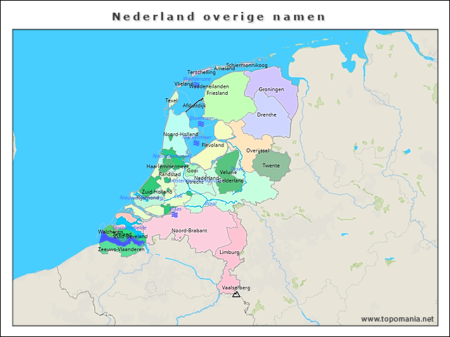 Namen Kaart Nederland - kaart