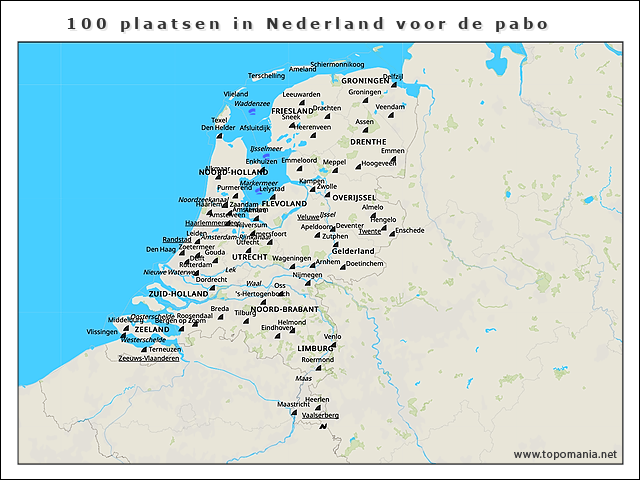 Kaart Nederland Hoogte - kaart