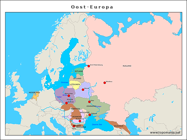 Topografie Oost-Europa | www.topomania.net