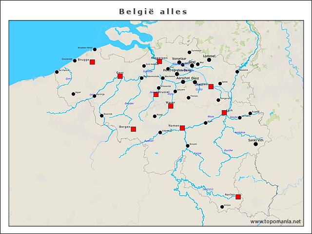 belgie-steden-gemeenten-en-rivieren