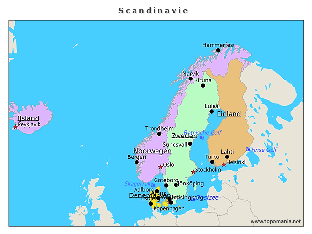 Topografie Scandinavie | www.topomania.net