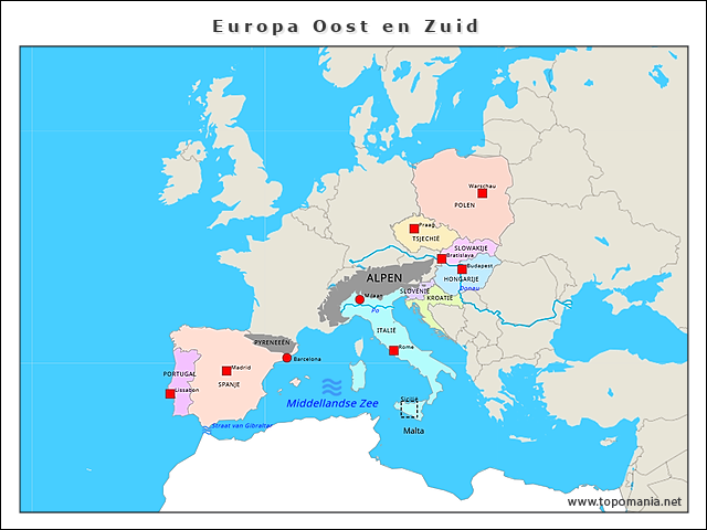europa-oost-en-zuid