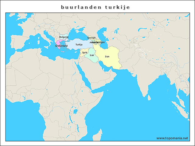 Topografie buurlanden turkije | www.topomania.net