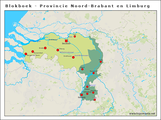 Topografie Blokboek - Provincie Noord-Brabant en Limburg | www