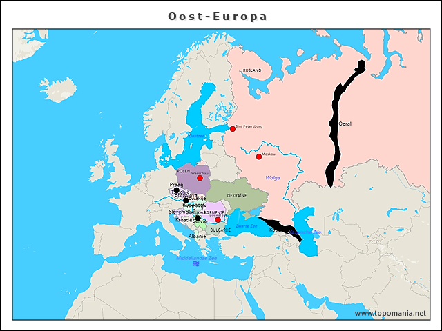 Topografie WZ gr 7 thema 5 Oost-Europa | www.topomania.net