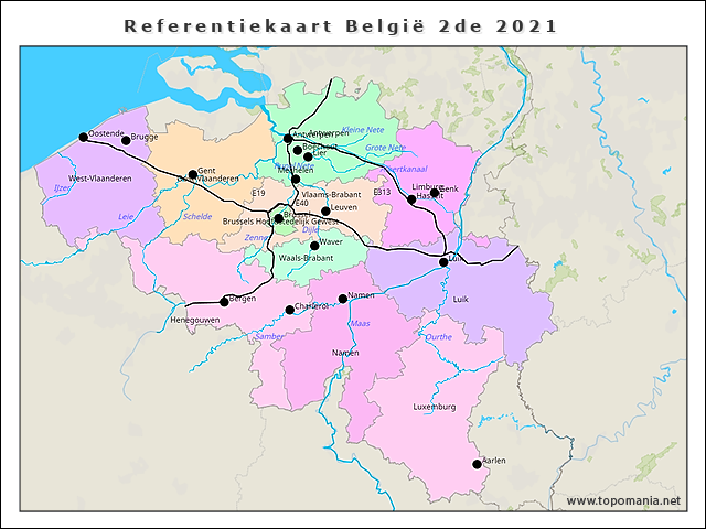 Geography Referentiekaart Belgi 2 Www topomania