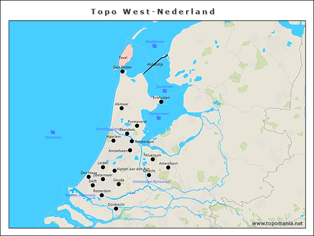 Topografie Topo West-Nederland | www.topomania.net