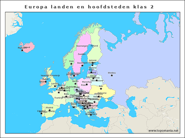 europa-landen-en-hoofdsteden-klas-2