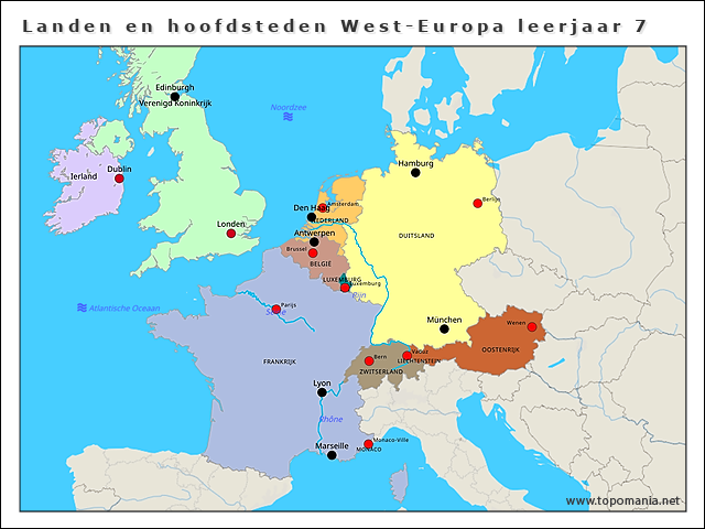 landen-en-hoofdsteden-west-europa-leerjaar-7