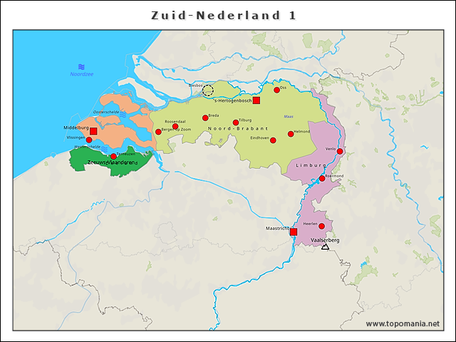 Topografie Zuid-Nederland 1 | www.topomania.net