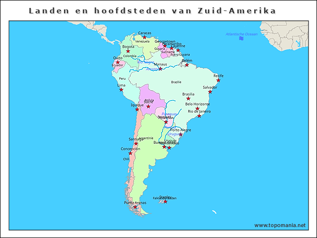 landen-en-hoofdsteden-van-zuid-amerika