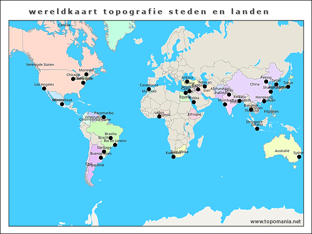 wereldkaart-topografie-steden-en-landen
