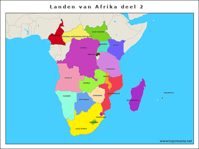 Topografie Landen van Afrika deel 2 | www.topomania.net