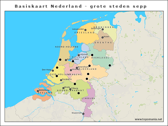 Topografie Basiskaart Nederland - grote steden sepp | www.topomania.net