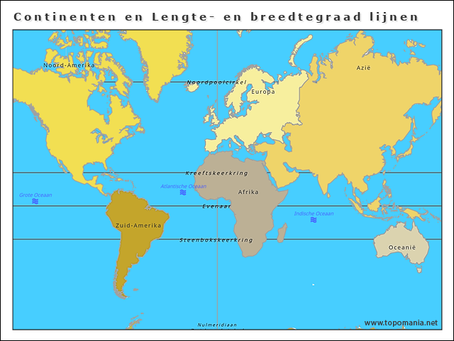 continenten-en-lengte-en-breedtegraad-lijnen