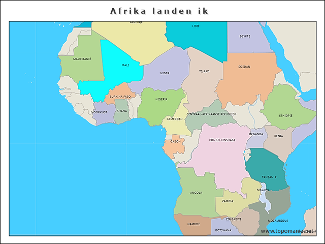 Topografische Kaart Afrika - kaart