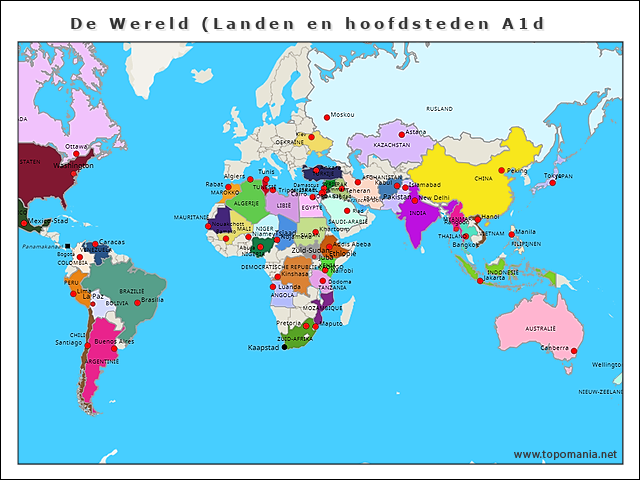 de-wereld-(landen-en-hoofdsteden-a1d