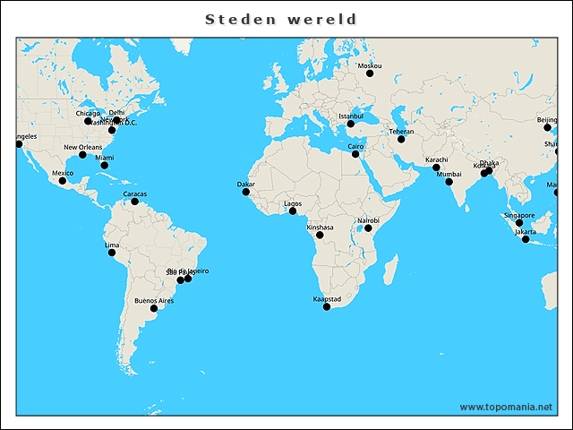 Geography Steden wereld | www.topomania.net