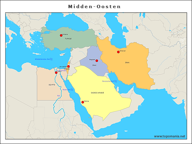 Topografie Midden-Oosten | www.topomania.net