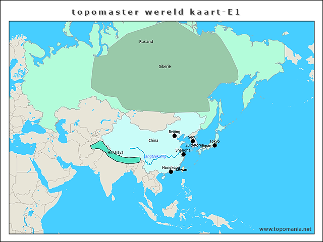 Topografie Topomaster wereld kaart E1 | www.topomania.net