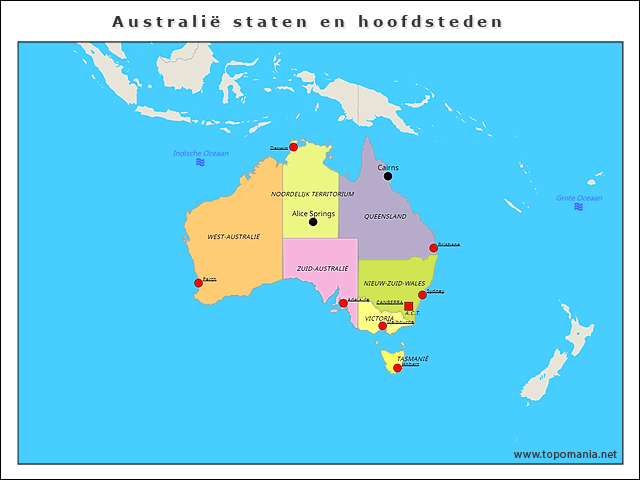 australie-staten-en-hoofdsteden