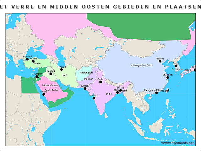 Topografie HET VERRE EN MIDDEN OOSTEN GEBIEDEN PLAATSEN (2) | www