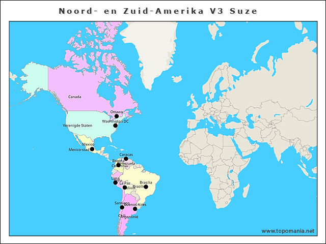 Topografie Noord- en Zuid-Amerika V3 Suze | www.topomania.net