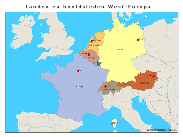 landen-en-hoofdsteden-west-europa