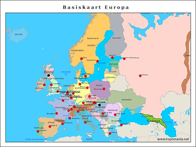 Topografie Basiskaart Europa | www.topomania.net