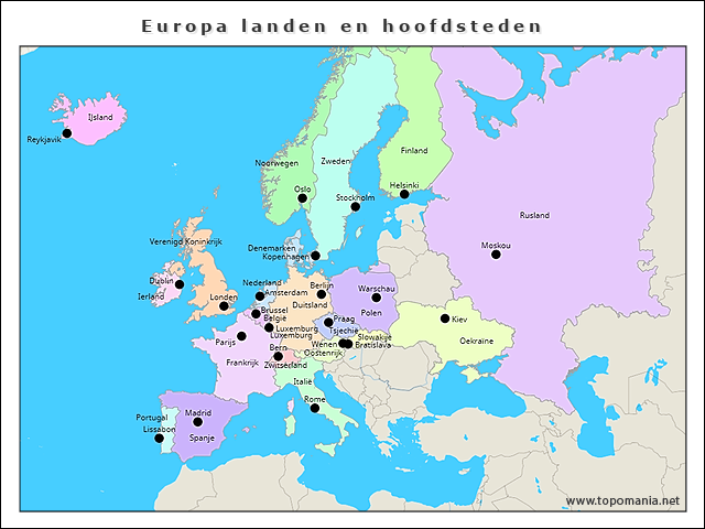 Kaart Europa Landen Oefenen - kaart