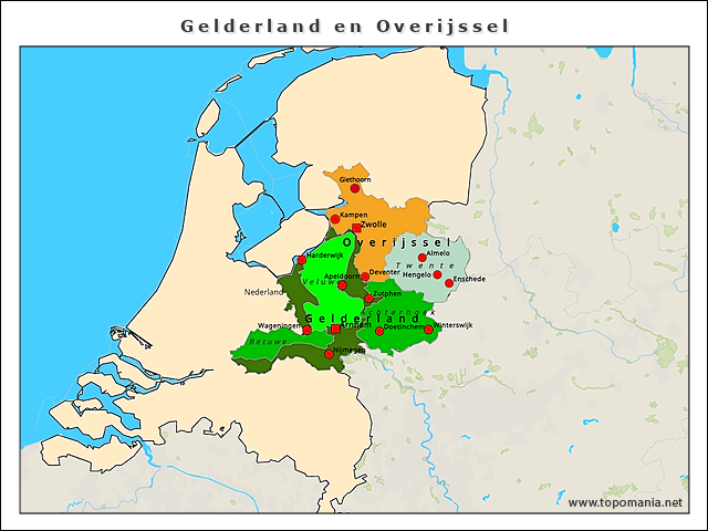 Topografie Gelderland en Overijssel | www.topomania.net