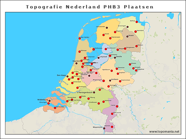 Topografie Topografie Nederland PHB3 ALLE Plaatsen | www.topomania.net