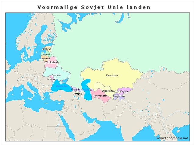 Topografie Voormalige Sovjet Unie landen | www.topomania.net