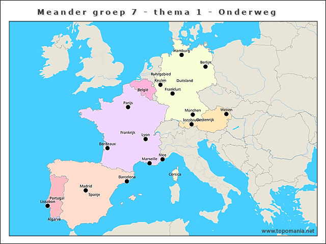 Topografie Meander groep 7 - thema 1 - Onderweg | www.topomania.net