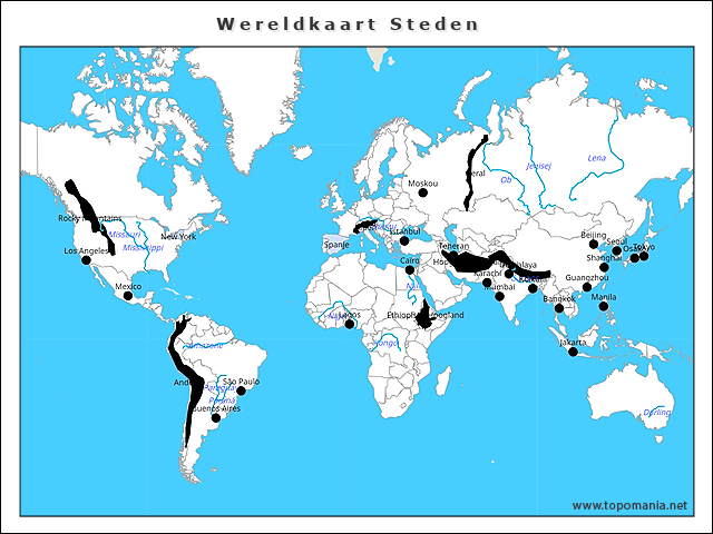 wereldkaart-steden