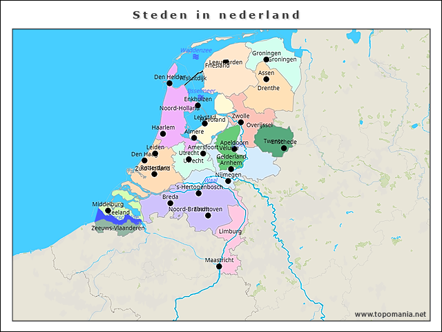 Topografie Steden in nederland | www.topomania.net