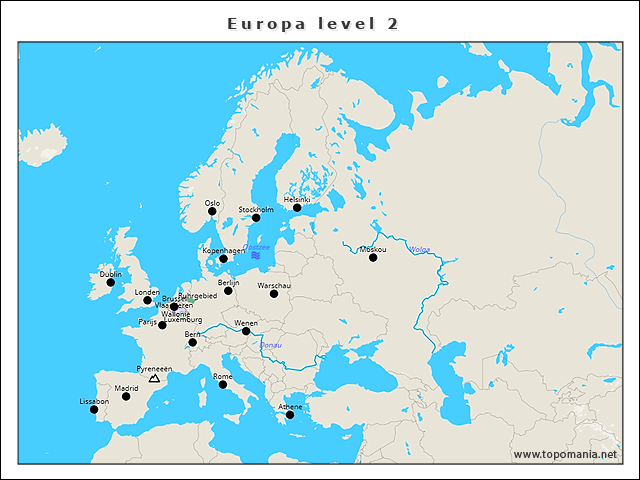 Topografie Europa level 2 | www.topomania.net