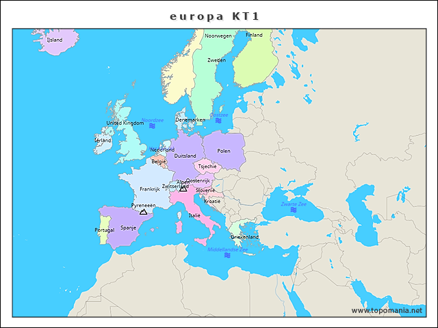Topografie europa KT1 | www.topomania.net