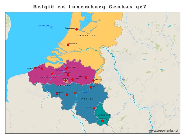 Topografie België en Luxemburg Geobas gr7 | www.topomania.net