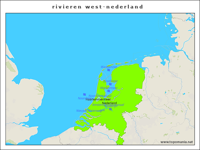 Topografie rivieren west-nederland | www.topomania.net