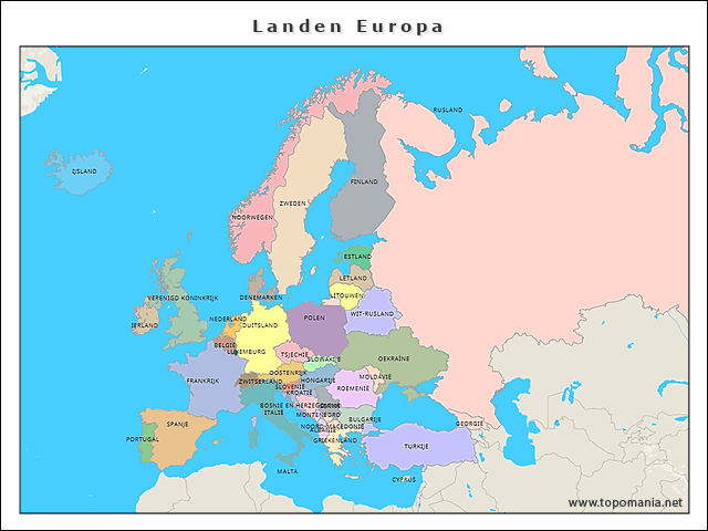 Topografie Landen Europa | www.topomania.net