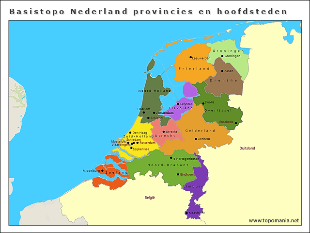 basistopo-nederland-provincies-en-hoofdsteden