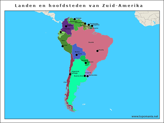 Geography Landen en hoofdsteden van Zuid-Amerika voor jouw | www