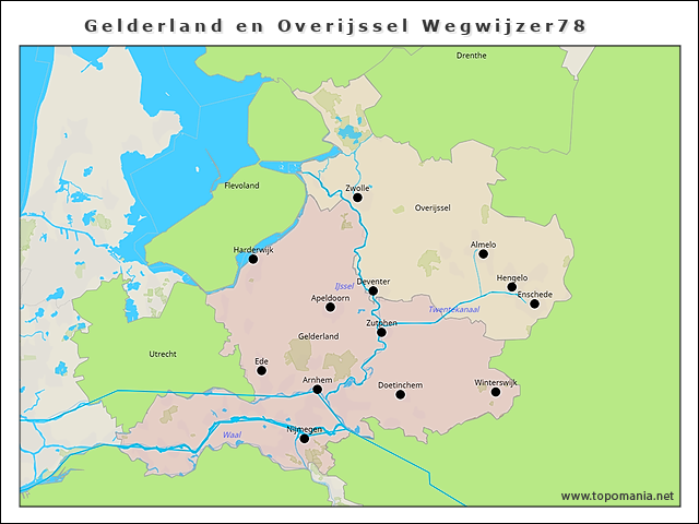 Topografie Gelderland en Overijssel Wegwijzer78 | www.topomania.net