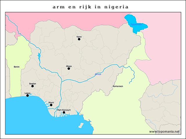 Topografie arm en rijk in nigeria | www.topomania.net